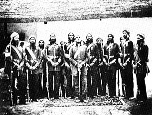 Men of the Regiment of Ludhiana (later the 15th Ludhiana Sikhs) during the Second Opium War in China, c. 1860. 03-Men of the Loodiaah (Ludhiana) Sikh Regiment in China, Circa 1860..jpg