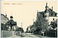 Postkarte 1912: Links Schule, rechts Rathaus und kaiserliche Post