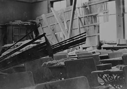 Damage to Courtenay West elementary school from 1946 Earthquake