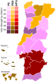 Results by district for the 1983 Portuguese legislative election.