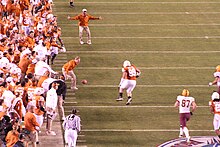 The 2007 Holiday Bowl included a controversial play where Mack Brown's stepson and other Texas personnel were on the field. 2007 Holiday Bowl second quarter interference.JPG