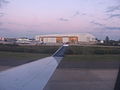 US Airways hangar at Charlotte-Douglas International Airport viewed from Runway 18R.