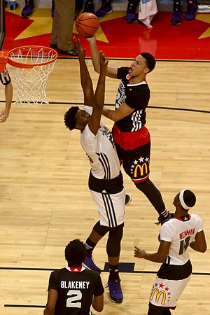 20150401 MCDAAG Ben Simmons attacks Caleb Swanigan (1).JPG