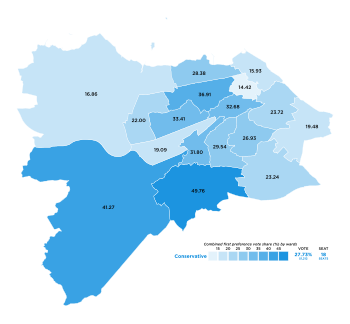 2017 City of Edinburgh Council Election, Conservative vote share.svg