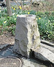 A water fountain, designed by the Olmstead Brothers