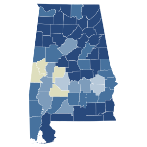 2020 Alabama Amendment 1 results map by county.svg