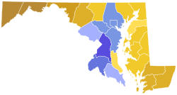 Results by county:
Alsobrooks
40-50%
50-60%
60-70%
70-80%
Trone
40-50%
50-60%
60-70%
70-80%
80-90% 2024 United States Senate Democratic primary election in Maryland results map by county.svg