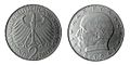 Kovanec za dve nemški marki z upodobitvijo Maxa Plancka