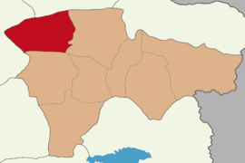 Map showing Eleşkirt District in Ağrı Province