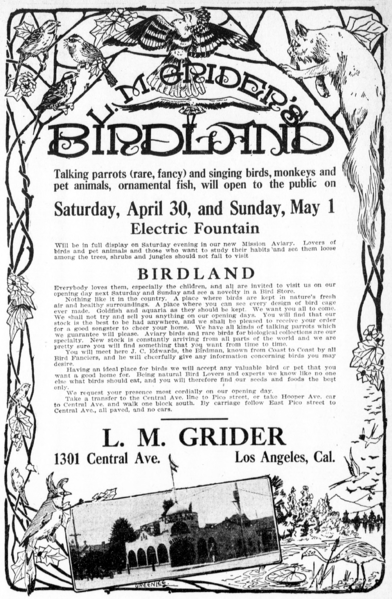 File:Advertisement for Birdland, Los Angeles, California, 1910.png