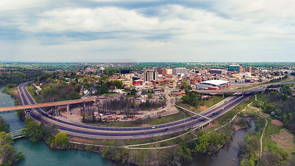 Aerial view of downtown St. Catharines