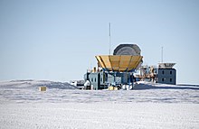 The Keck Array at the South Pole observatory, Antarctica. Antarctica (11235782635).jpg