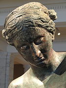 Apollo Sauroktonos attributed to Praxiteles - head - Cleveland Museum of Art - DSC08067.JPG