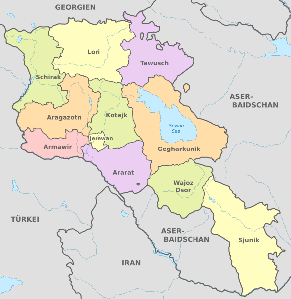 File:Armenia, administrative divisions - de - colored.svg