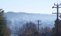 Woodsmoke pollution, Armidale, 27 May 2011 Armidale mornings 27May2011.jpg