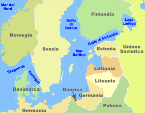 Балтійське море та прилеглі держави за станом на 1939 рік