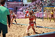 Deutsch: Beachhandball bei den Olympischen Jugendspielen 2018 in Buenos Aires; Tag 7, 13. Oktober 2018; Mädchen, Halbfinale – Ungarn-Argentinien 1:2 English: Beach handball at the 2018 Summer Youth Olympics in Buenos Aires at 13 October 2018 – Girls Semifinal – Hungary-Argentina 1:2 Español: Handball de playa en los Juegos Olimpicos de la Juventud Buenos Aires 2018 en 13 de octubre de 2018 – Semifinales Femeninas - Hungría-Argentina 1:2