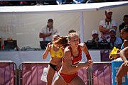 Deutsch: Beachhandball bei den Olympischen Jugendspielen 2018 in Buenos Aires; Tag 7, 13. Oktober 2018; Mädchen, Halbfinale – Ungarn-Argentinien 1:2 English: Beach handball at the 2018 Summer Youth Olympics in Buenos Aires at 13 October 2018 – Girls Semifinal – Hungary-Argentina 1:2 Español: Handball de playa en los Juegos Olimpicos de la Juventud Buenos Aires 2018 en 13 de octubre de 2018 – Semifinales Femeninas - Hungría-Argentina 1:2