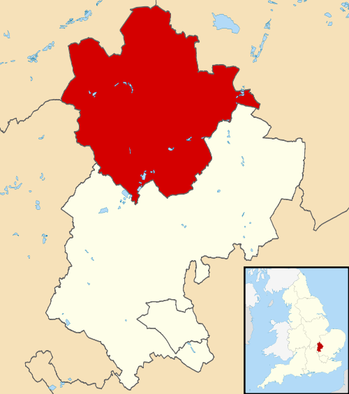 Bedford shown within Bedfordshire