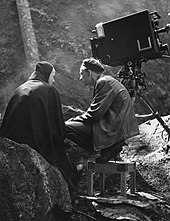 Ingmar Bergman mit Darsteller Bengt Ekerot