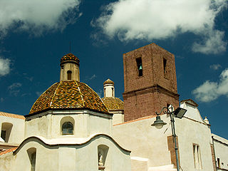 Bosa Cathedral building in Sardinia, Italy