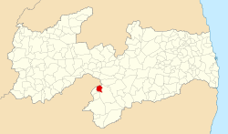 Localização de Amparo na Paraíba