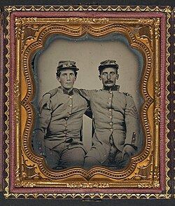 Brothers Private Henry Luther and First Sergeant Herbert E. Larrabee of Company B, 17th Massachusetts Infantry Regiment LOC 5228598139.jpg