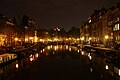 A canal in Amsterdam at Night