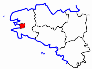 Location of the canton of Châteaulin