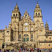 Fachada del Obradoiro (1738-1750) de la catedral de Santiago de Compostela