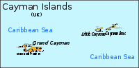 Carte des îles Caïmans.