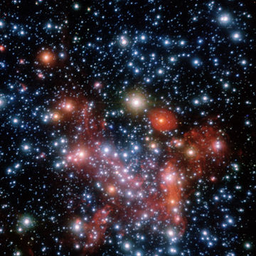The central parts of the Milky Way, as observed in the near-infrared with the NACO instrument on ESO's Very Large Telescope.