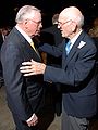 DAYTON, Ohio (10/27/2009) -- Former astronaut Neil Armstrong (left) speaks with Doolittle Raider Tom Griffin before the Distinguished Eagle Scout Award presentation at the National Museum of the U.S. Air Force. (U.S. Air Force photo)