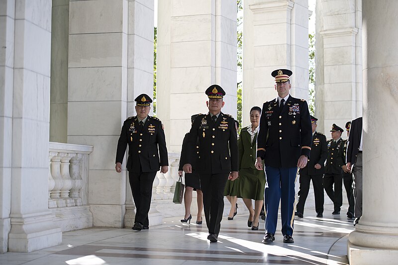 File:Chief of the Army of Thailand General Charoenchai Hinthao participates in a Public Wreath-Laying Ceremony at the Tomb of the Unknown Soldier on 22 April 2024 - 35.jpg