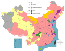 一張中國地圖，按地級行政區的種類塗色