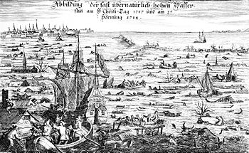 Depiction of the Christmas flood of 1717