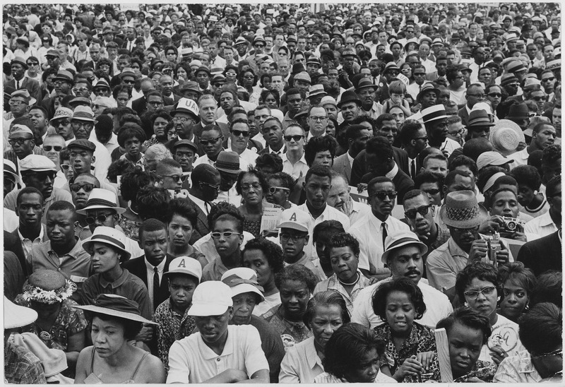 File:Civil Rights March on Washington, D.C. (Close-up view of a crowd at the march.) - NARA - 542062.tif