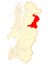 Umístění obce Coihaique v oblasti Los Aisén