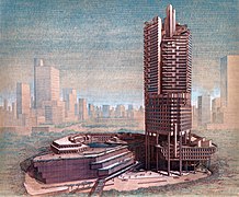 Early design for The Concourse office tower, Singapore