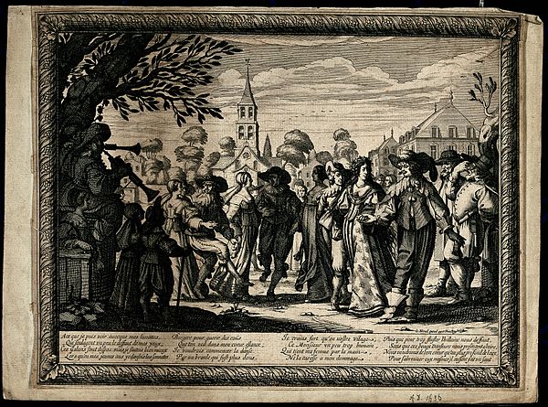 Village country dance; engraving by Abraham Bosse, 1633