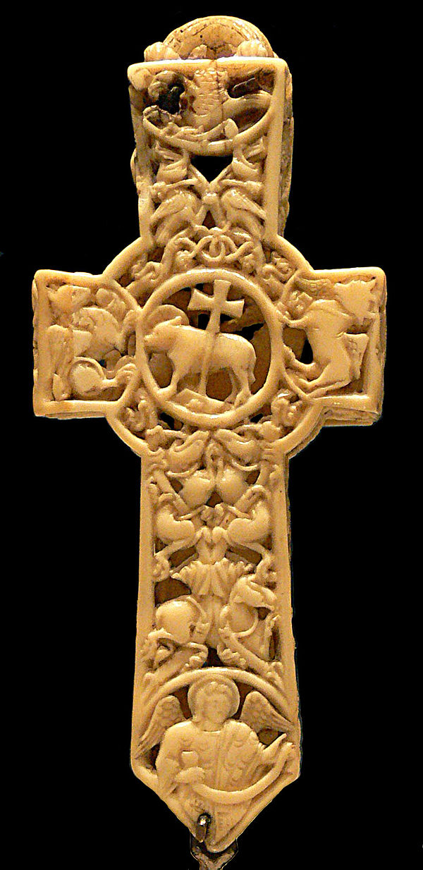 11th century walrus ivory cross reliquary (Victoria & Albert Museum)