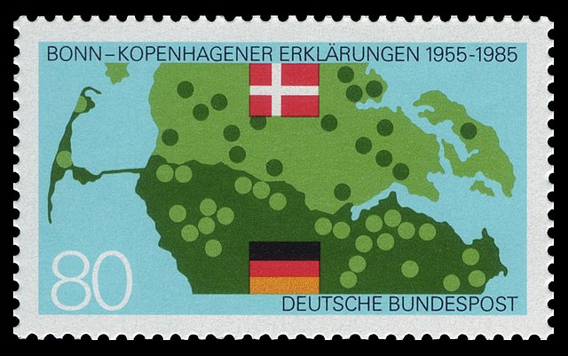 A German postage stamp conmemorating the Bonn-Copenhagen Declarations