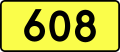 English: Sign of DW 608 with oficial font Drogowskaz