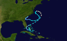 Track Map of Hurricane Dawn Dawn 1972 track.png