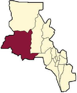 location of Tinogasta Department in Catamarca Province