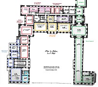 Distribution du premier étage du château de Saint-Cloud vers 1700.