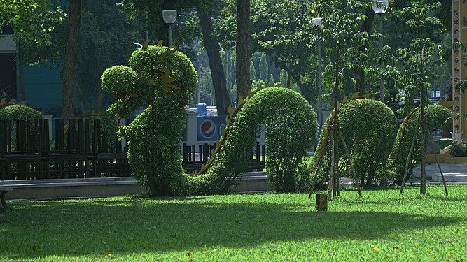 Hedge-Dragon in Park in Ho Chi Minh City, Vietnam