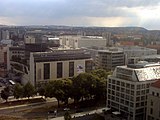 Vista aérea de la Prager Straße desde la iglesia Kreuzkirche