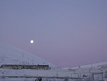 The town in a winter morning