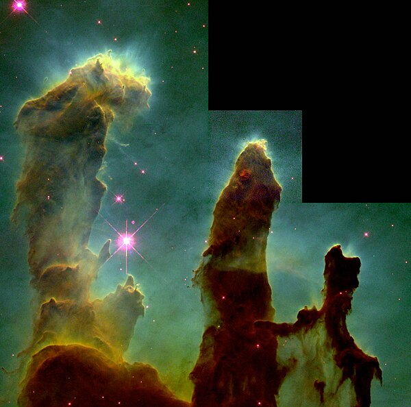 The "Pillars of Creation" within the Eagle Nebula